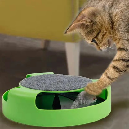 Interactive Cat Toy Turntable Roller Mouse - Intelligent Training Track and Scratching Accessory for Pets